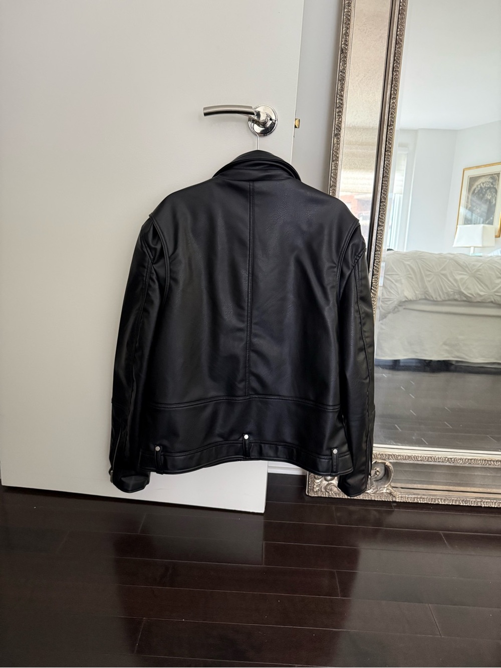 Zara Men's Black Faux Leather Moto Jacket - Picture 2 of 5